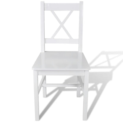 Eetkamerstoelen Grenenhout 4 Wit
