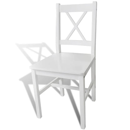 Eetkamerstoelen Grenenhout 4 Wit