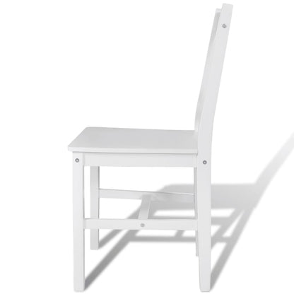 Eetkamerstoelen Grenenhout 4 Wit