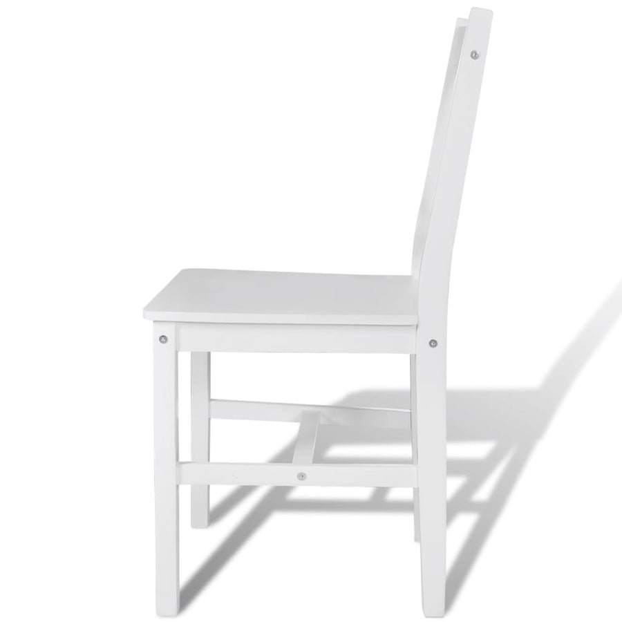 Eetkamerstoelen Grenenhout 4 Wit