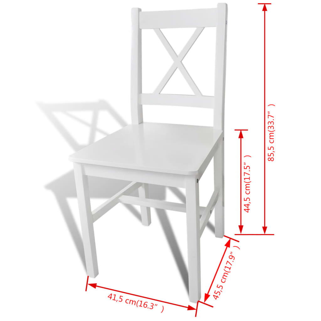 Eetkamerstoelen Grenenhout 4 Wit