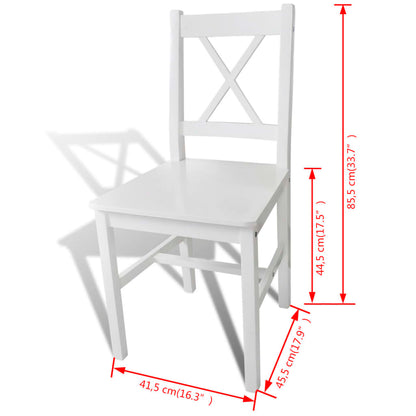 Eetkamerstoelen Grenenhout 4 Wit