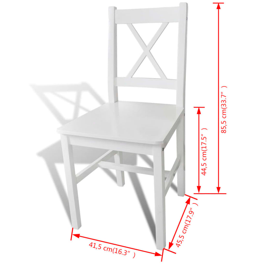 Eetkamerstoelen Grenenhout 4 Wit