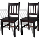 Eetkamerstoelen 2 st massief grenenhout donkerbruin