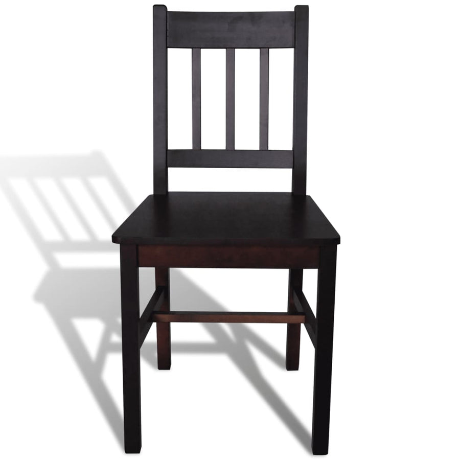 Eetkamerstoelen Grenenhout 2 Donkerbruin