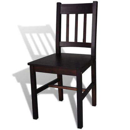 Eetkamerstoelen Grenenhout 2 Donkerbruin