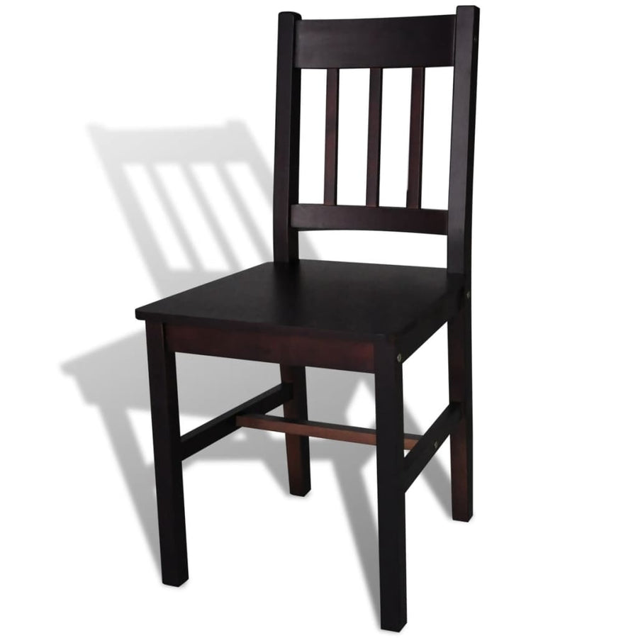 Eetkamerstoelen Grenenhout 2 Donkerbruin