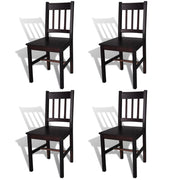 Eetkamerstoelen 4 st massief grenenhout donkerbruin