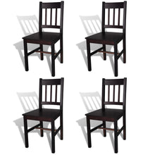 Eetkamerstoelen Grenenhout 4 Donkerbruin