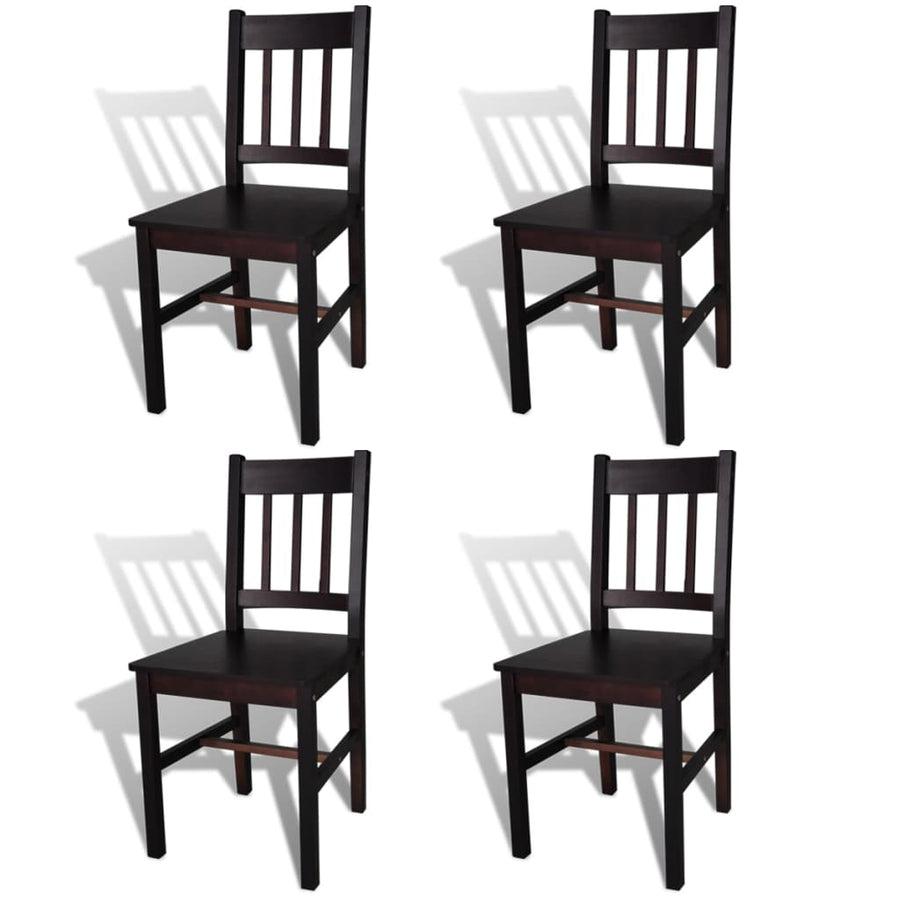 Eetkamerstoelen Grenenhout 4 Donkerbruin