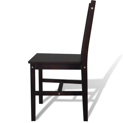 Eetkamerstoelen Grenenhout 4 Donkerbruin