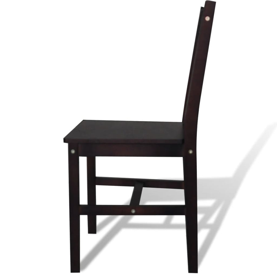 Eetkamerstoelen Grenenhout 4 Donkerbruin
