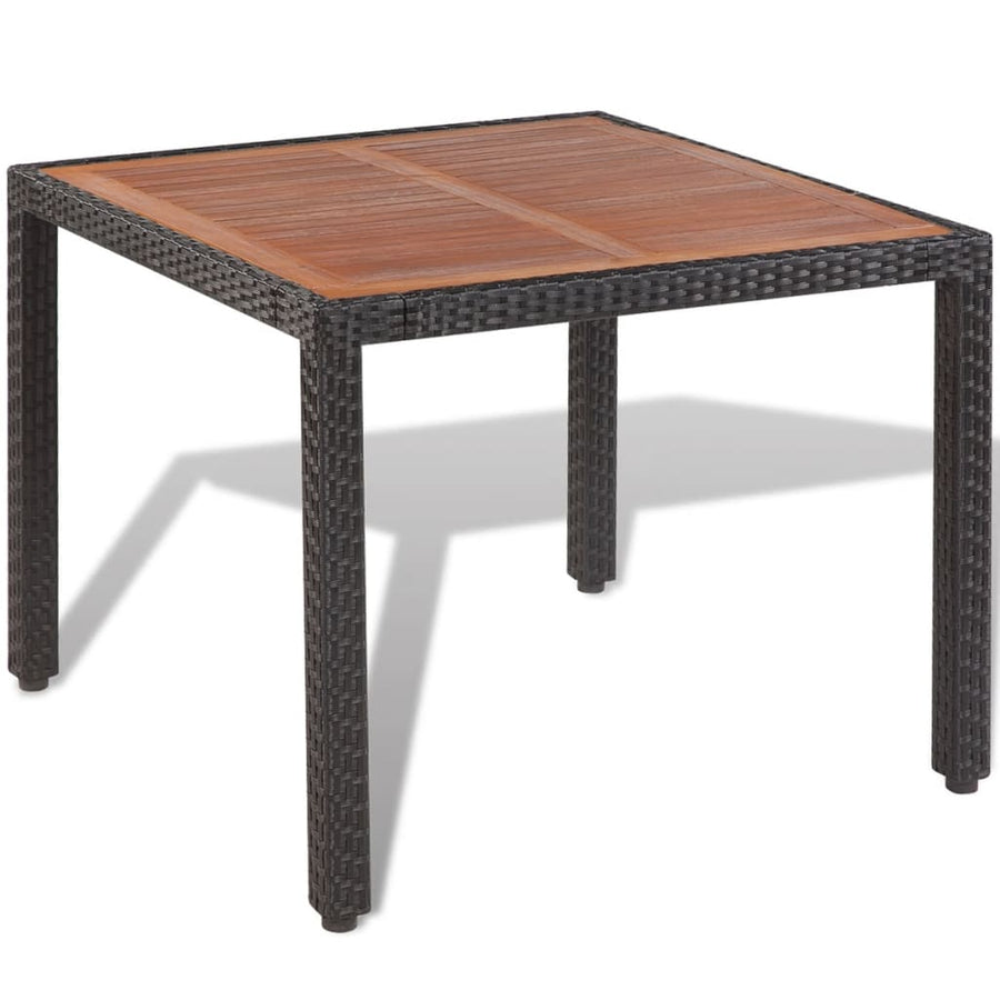 -Delige Tuinset Met Kussens Poly Rattan Zwart 5 90 cm tafellengte