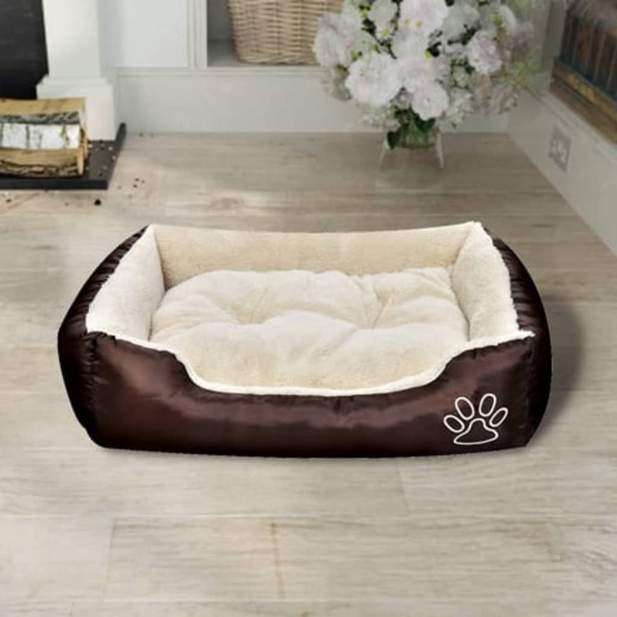 Hondenmand met gevoerd kussen L l Beige