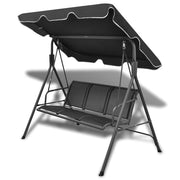 Schommelbank met luifel 178x112x155 cm zwart