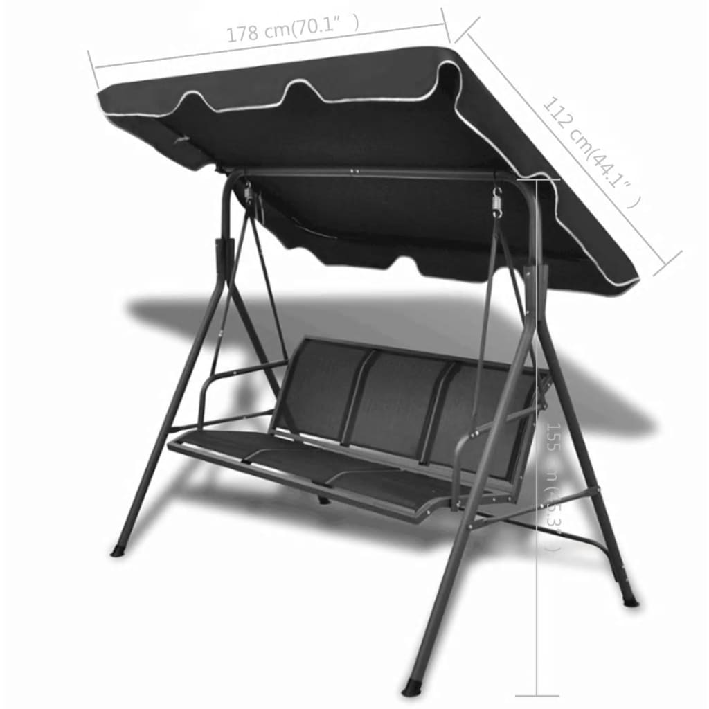 Schommelbank Met Luifel Zwart