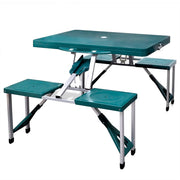 Campingset inklapbaar aluminium groen 85.5x65x67 cm
