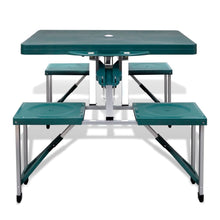 Campingtafel Met Vier Stoelen Extra Licht Aluminium Inklapbaar (Groen) Lichtgroen