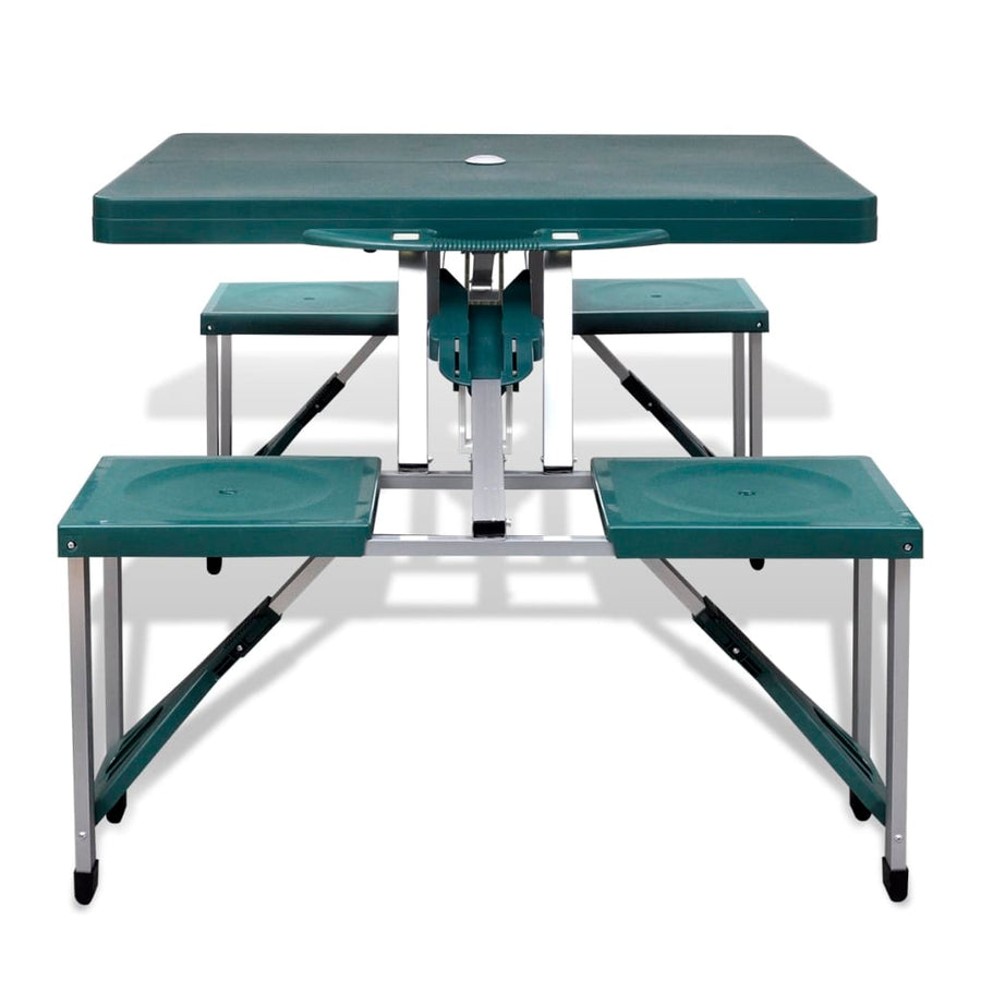 Campingtafel Met Vier Stoelen Extra Licht Aluminium Inklapbaar (Groen) Lichtgroen