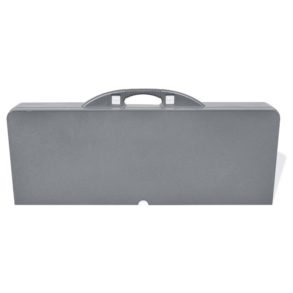 Campingtafel Met Vier Zittingen Inklapbaar Aluminium Grijs Lichtgrijs