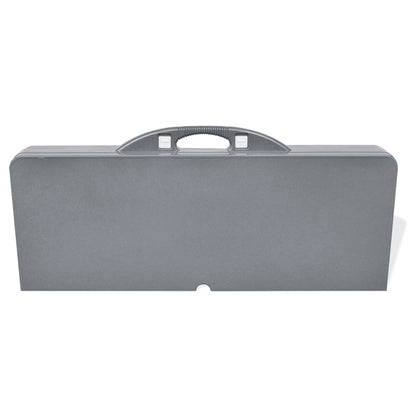 Campingtafel Met Vier Zittingen Inklapbaar Aluminium Grijs Lichtgrijs