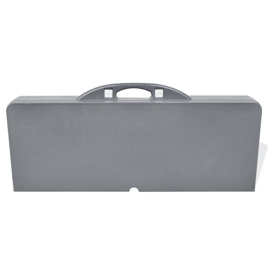 Campingtafel Met Vier Zittingen Inklapbaar Aluminium Grijs Lichtgrijs