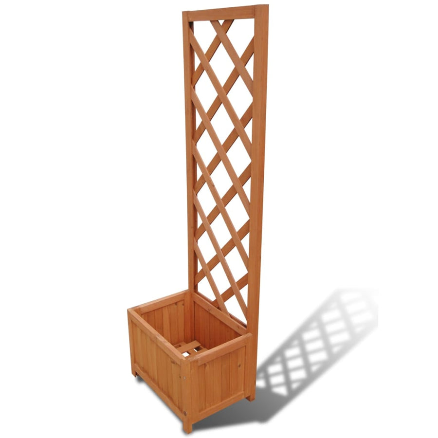 Plantenbak Met Klimrek 40 x 30 x 135 cm Bruin