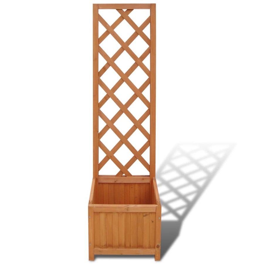 Plantenbak Met Klimrek 40 x 30 x 135 cm Bruin