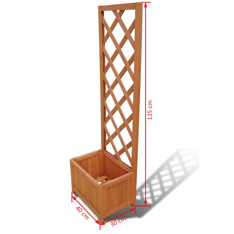 Plantenbak Met Klimrek 40 x 30 x 135 cm Bruin