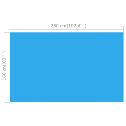 Zwembadzeil rechthoekig 260 x 160 cm PE blauw 260 x 160 cm Blauw