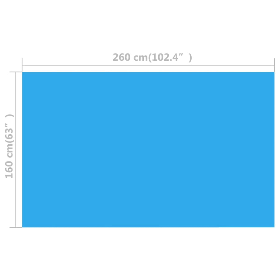 Zwembadzeil rechthoekig 260 x 160 cm PE blauw 260 x 160 cm Blauw