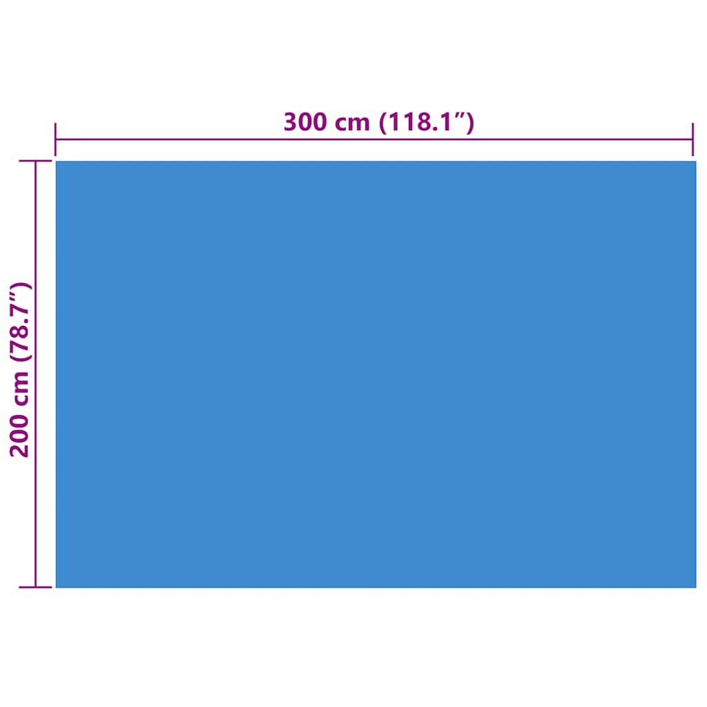 Zwembadzeil Rechthoekig Pe 300 x 200 cm Blauw