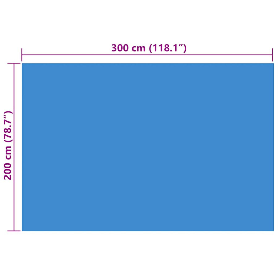 Zwembadzeil Rechthoekig Pe 300 x 200 cm Blauw