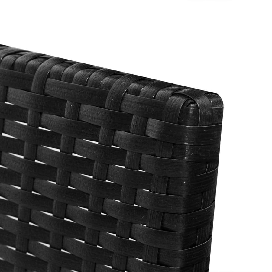 -Delige Loungeset Met Kussens Poly Rattan Zwart en wit