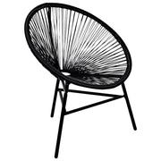 Tuinstoel poly rattan zwart 69x66x87 cm