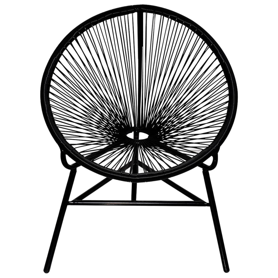 Tuinmaanstoel Poly Rattan Zwart