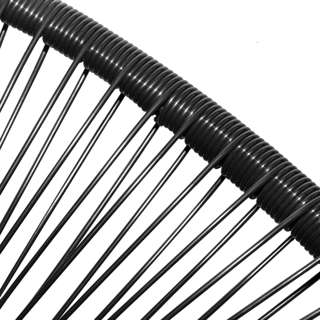 Tuinmaanstoel Poly Rattan Zwart