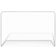 Voetbaldoel Met Net 82X6X22 Cm Staal Wit 1