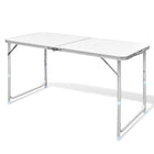 Foldable and Adjustable Camping Table 120x60 cm Aluminium