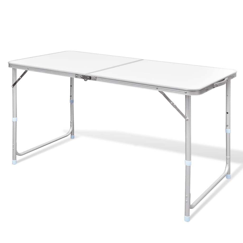 Camping Inklapbaar En Verstelbaar Aluminium Wit 120 x 60 cm Tafel