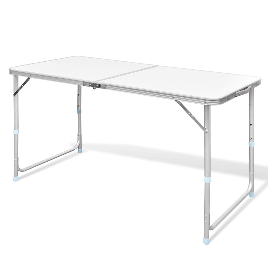 Camping Inklapbaar En Verstelbaar Aluminium Wit 120 x 60 cm Tafel