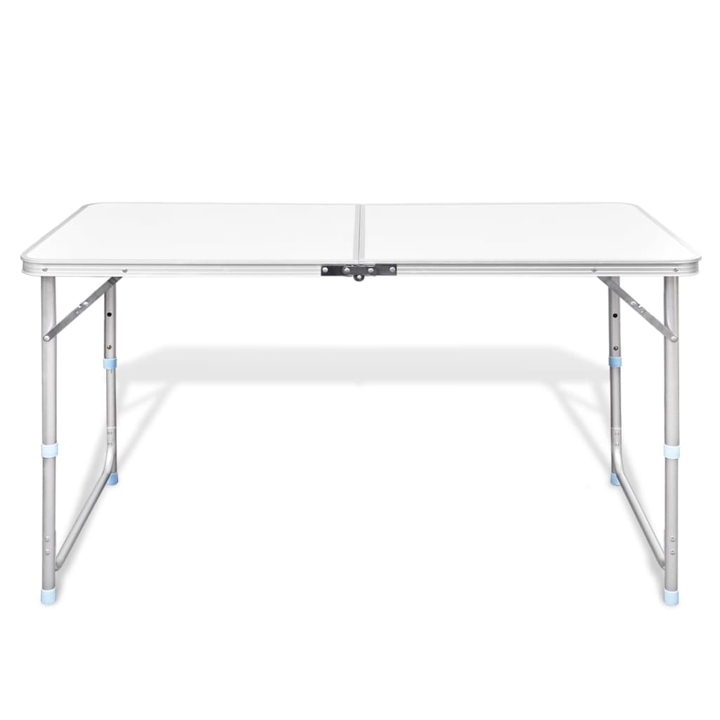Camping Inklapbaar En Verstelbaar Aluminium Wit 120 x 60 cm Tafel