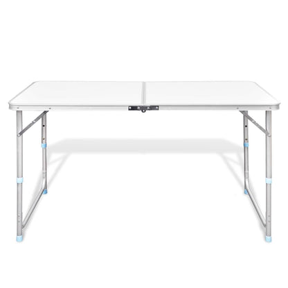 Camping Inklapbaar En Verstelbaar Aluminium Wit 120 x 60 cm Tafel