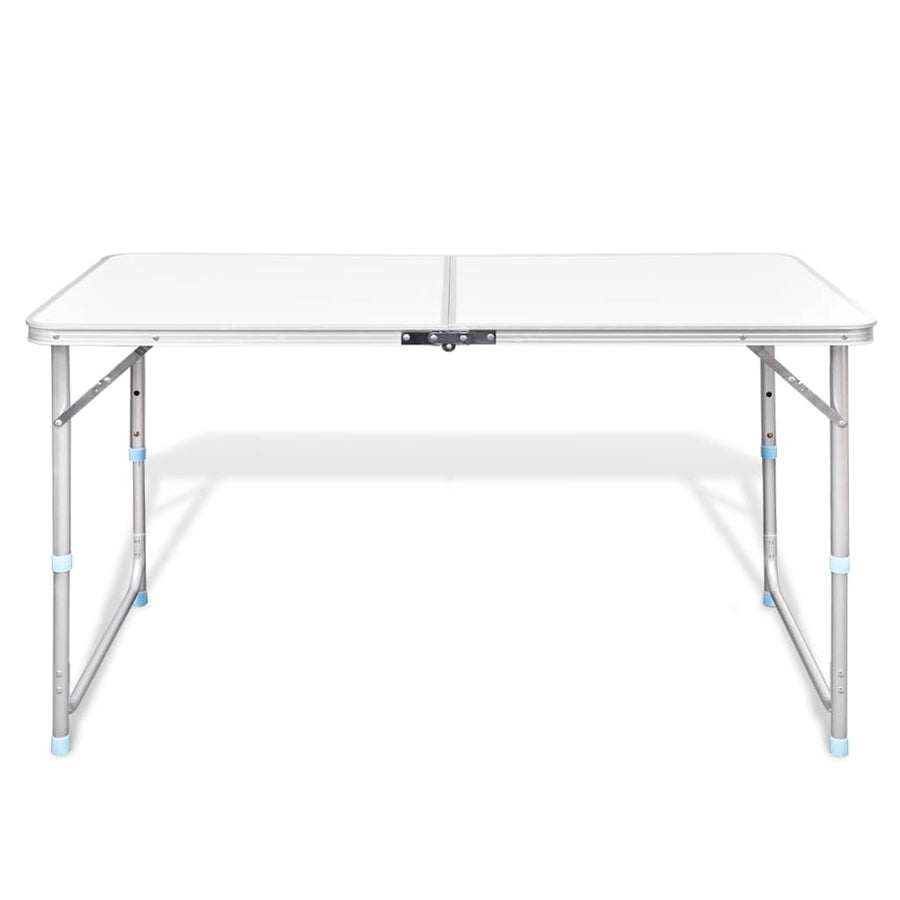 Camping Inklapbaar En Verstelbaar Aluminium Wit 120 x 60 cm Tafel