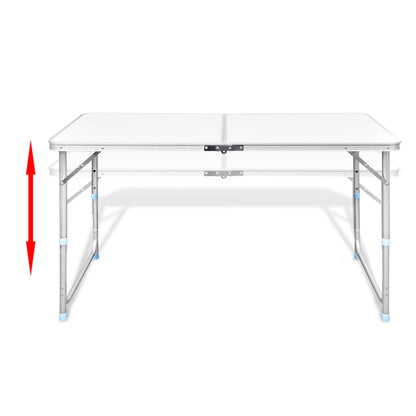 Camping Inklapbaar En Verstelbaar Aluminium Wit 120 x 60 cm Tafel