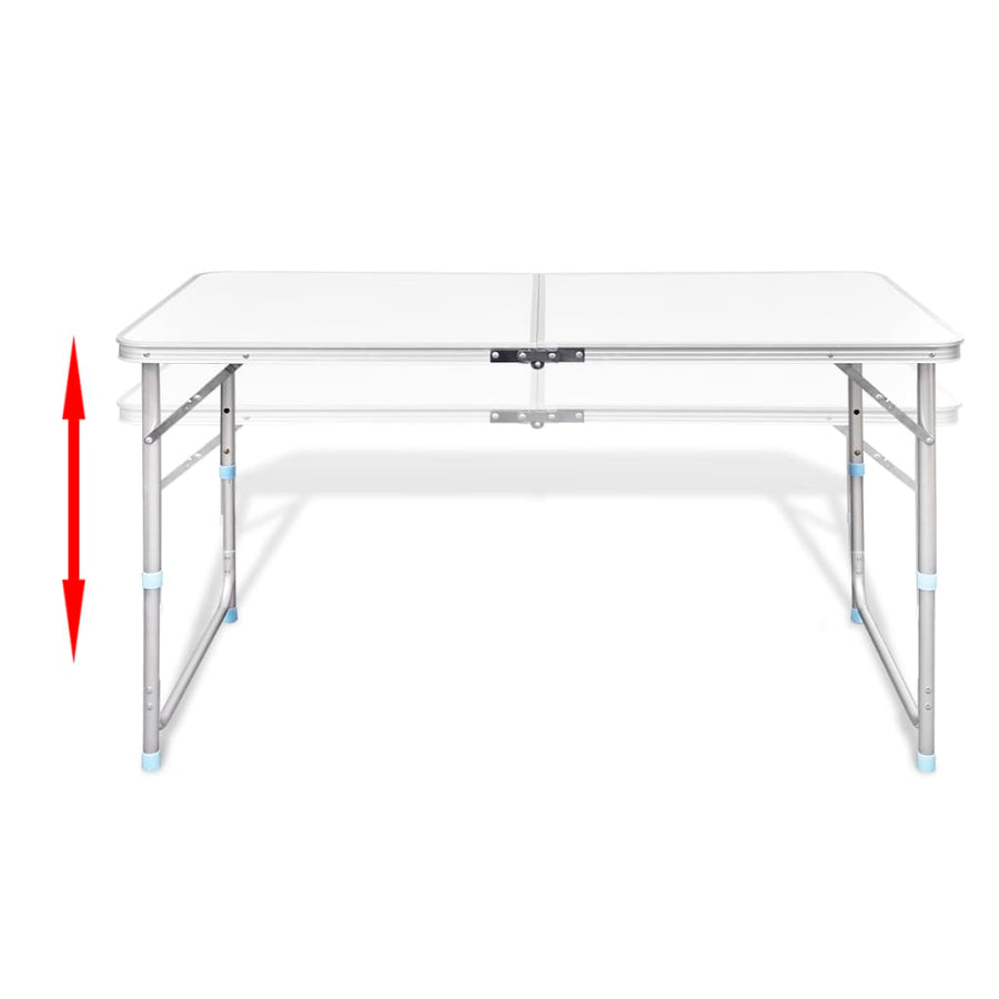 Camping Inklapbaar En Verstelbaar Aluminium Wit 120 x 60 cm Tafel