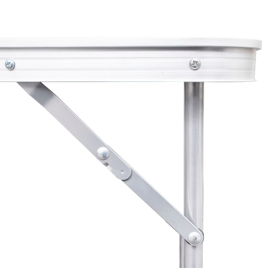 Camping Inklapbaar En Verstelbaar In Hoogte Aluminium 80 X 60 Cm Wit 180 x 60 cm Tafel