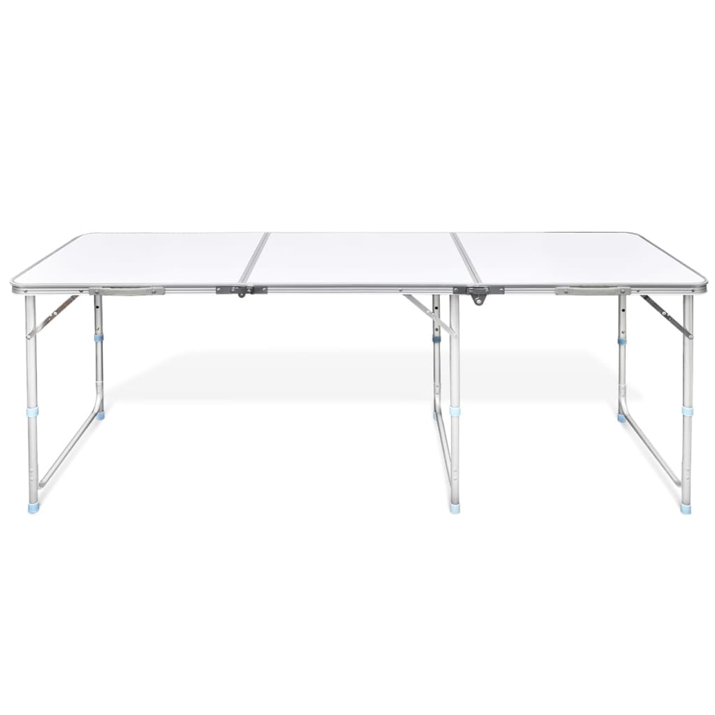 Camping Inklapbaar En Verstelbaar In Hoogte Aluminium 80 X 60 Cm Wit 180 x 60 cm Tafel