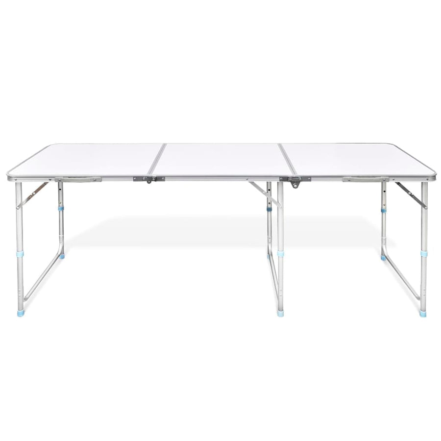 Camping Inklapbaar En Verstelbaar In Hoogte Aluminium 80 X 60 Cm Wit 180 x 60 cm Tafel