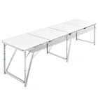 Folding and adjustable camping table 240x60 cm aluminium